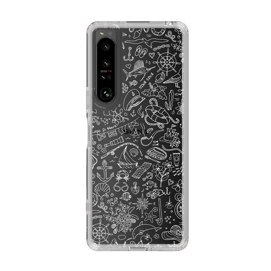 Slim Protection Case［ SINA COVA - Marine Line Art - White ］