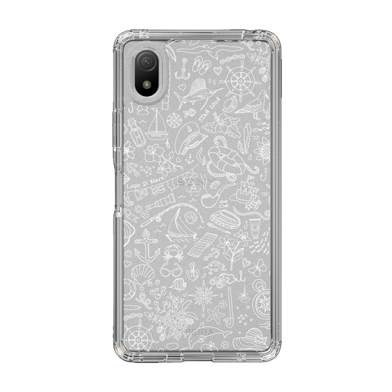 Slim Protection Case［ SINA COVA - Marine Line Art - White ］
