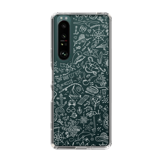Slim Protection Case［ SINA COVA - Marine Line Art - White ］