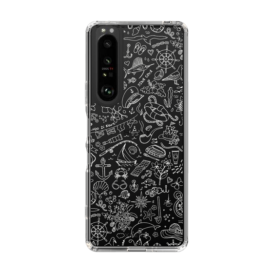 Slim Protection Case［ SINA COVA - Marine Line Art - White ］