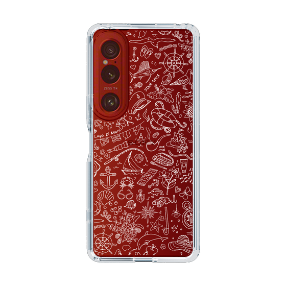 Slim Protection Case［ SINA COVA - Marine Line Art - White ］