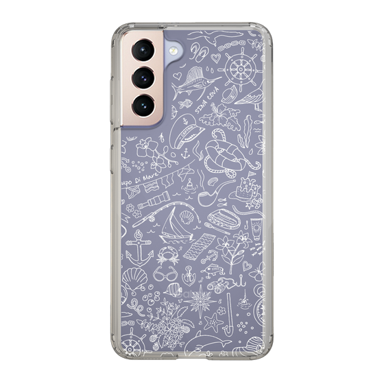 Slim Protection Case［ SINA COVA - Marine Line Art - White ］