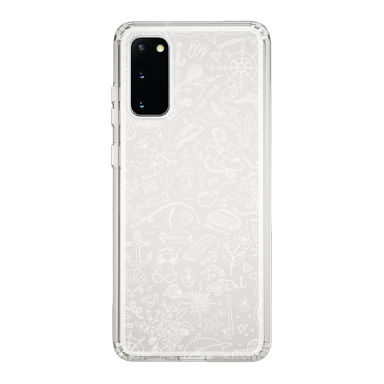 Slim Protection Case［ SINA COVA - Marine Line Art - White ］