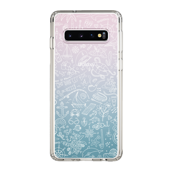 Slim Protection Case［ SINA COVA - Marine Line Art - White ］
