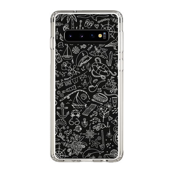 Slim Protection Case［ SINA COVA - Marine Line Art - White ］