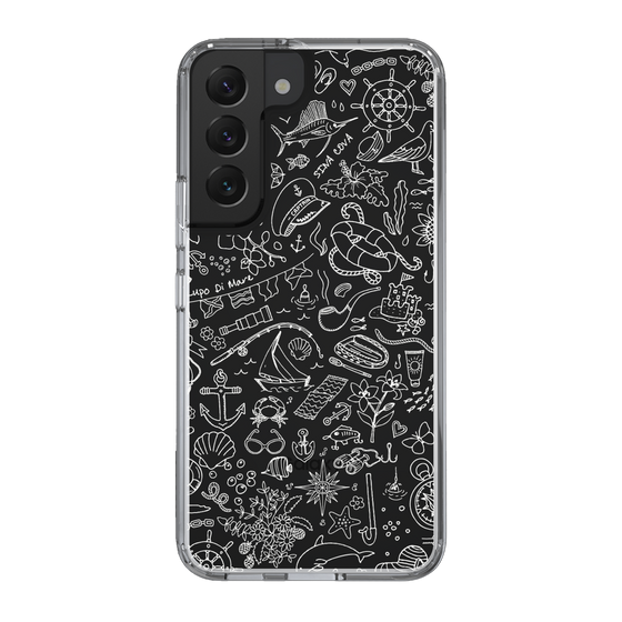 Slim Protection Case［ SINA COVA - Marine Line Art - White ］