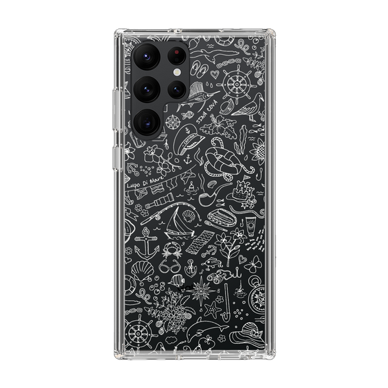 Slim Protection Case［ SINA COVA - Marine Line Art - White ］