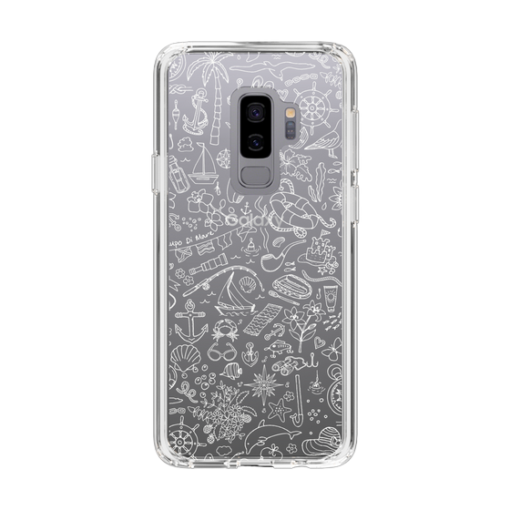 Slim Protection Case［ SINA COVA - Marine Line Art - White ］