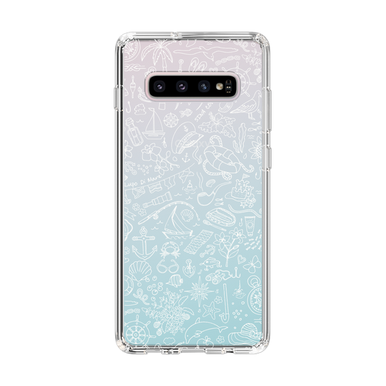 Slim Protection Case［ SINA COVA - Marine Line Art - White ］