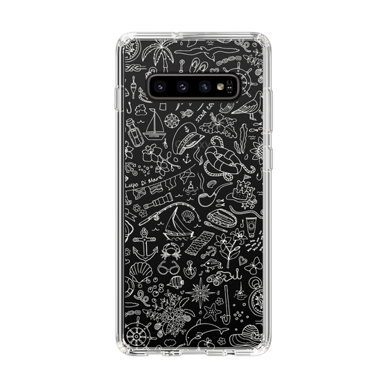 Slim Protection Case［ SINA COVA - Marine Line Art - White ］