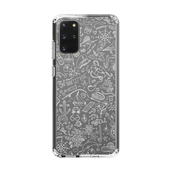 Slim Protection Case［ SINA COVA - Marine Line Art - White ］