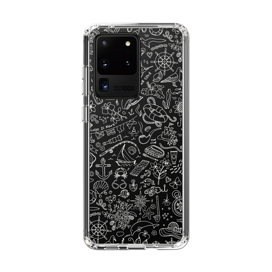 Slim Protection Case［ SINA COVA - Marine Line Art - White ］