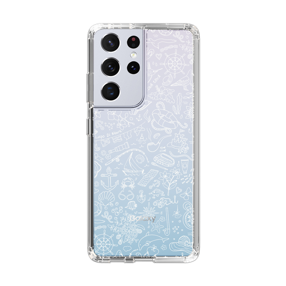 Slim Protection Case［ SINA COVA - Marine Line Art - White ］