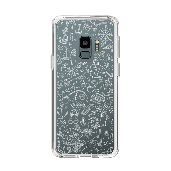 Slim Protection Case［ SINA COVA - Marine Line Art - White ］