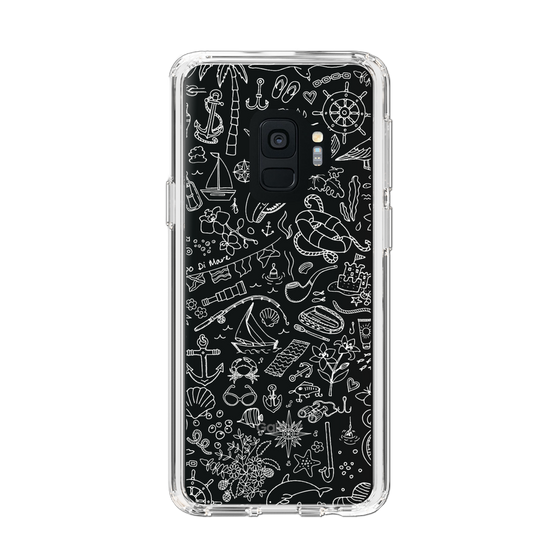Slim Protection Case［ SINA COVA - Marine Line Art - White ］