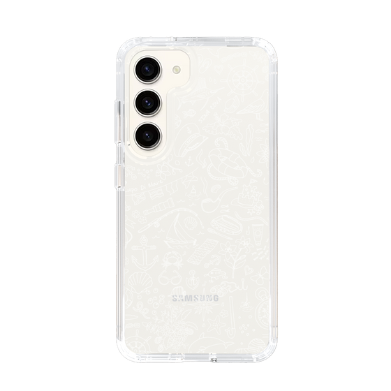 Slim Protection Case［ SINA COVA - Marine Line Art - White ］