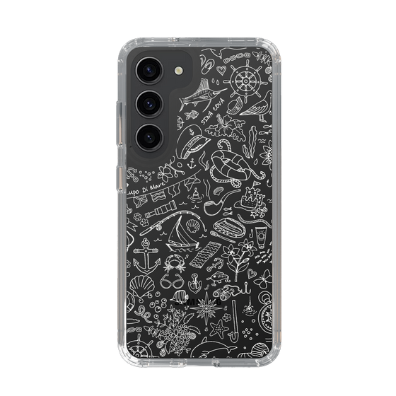 Slim Protection Case［ SINA COVA - Marine Line Art - White ］