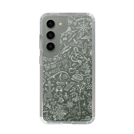 Slim Protection Case［ SINA COVA - Marine Line Art - White ］