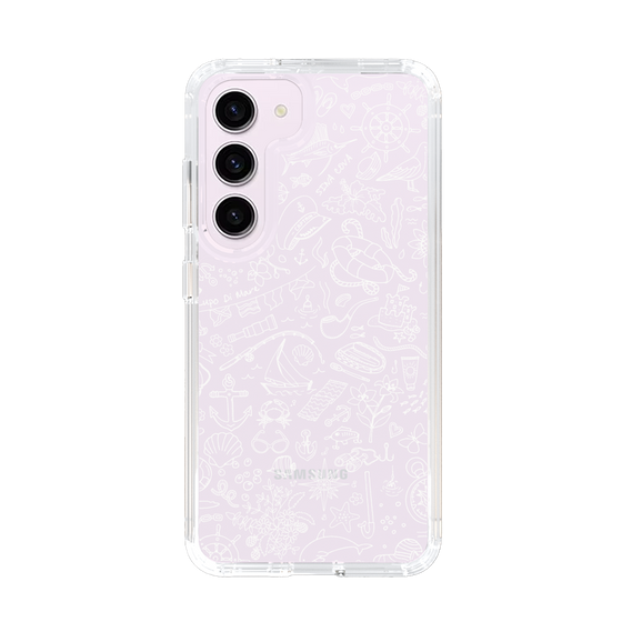 Slim Protection Case［ SINA COVA - Marine Line Art - White ］