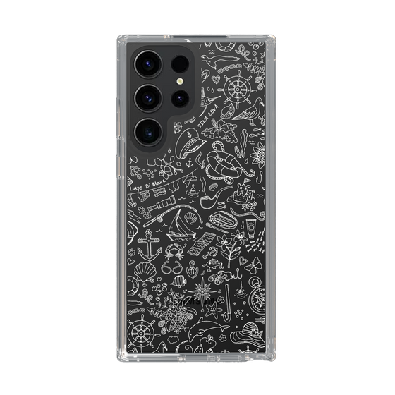 Slim Protection Case［ SINA COVA - Marine Line Art - White ］
