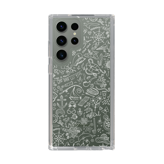 Slim Protection Case［ SINA COVA - Marine Line Art - White ］