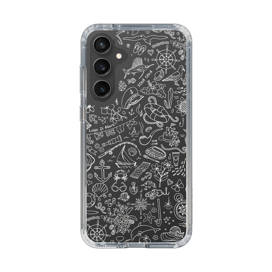 Slim Protection Case［ SINA COVA - Marine Line Art - White ］