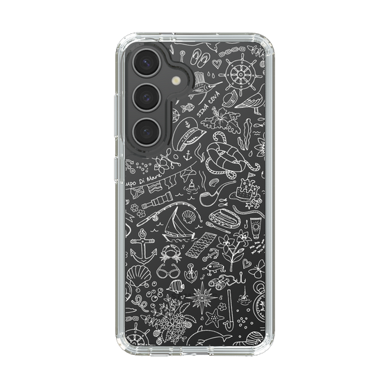 Slim Protection Case［ SINA COVA - Marine Line Art - White ］
