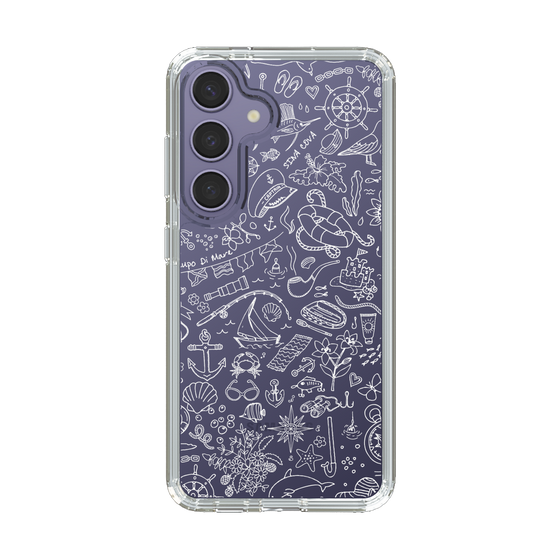 Slim Protection Case［ SINA COVA - Marine Line Art - White ］