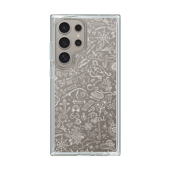 Slim Protection Case［ SINA COVA - Marine Line Art - White ］