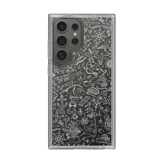 Slim Protection Case［ SINA COVA - Marine Line Art - White ］
