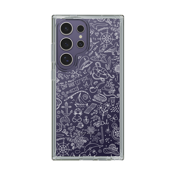 Slim Protection Case［ SINA COVA - Marine Line Art - White ］