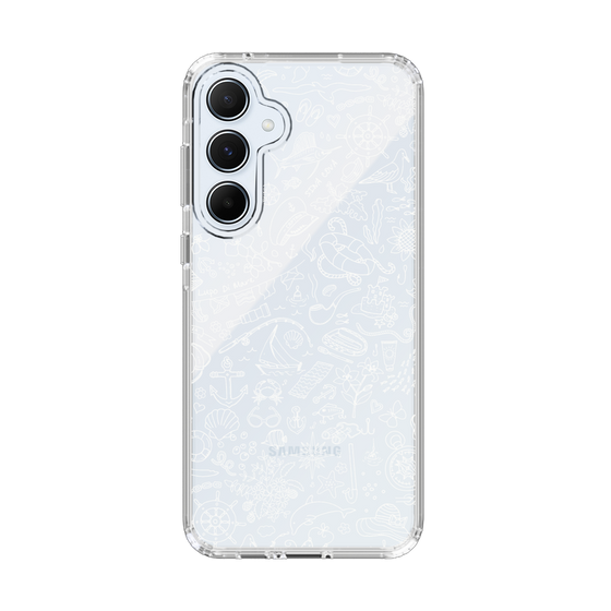 Slim Protection Case［ SINA COVA - Marine Line Art - White ］