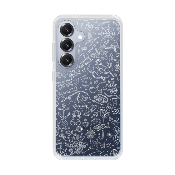 Slim Protection Case［ SINA COVA - Marine Line Art - White ］