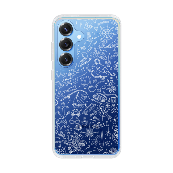 Slim Protection Case［ SINA COVA - Marine Line Art - White ］