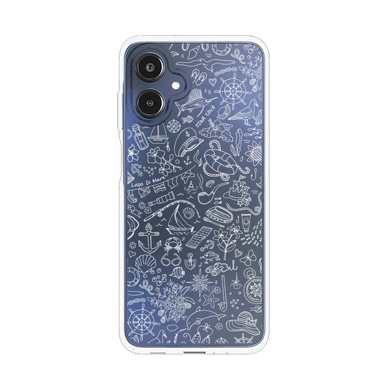Slim Protection Case［ SINA COVA - Marine Line Art - White ］