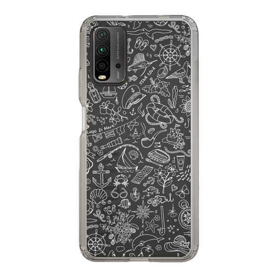 Slim Protection Case［ SINA COVA - Marine Line Art - White ］