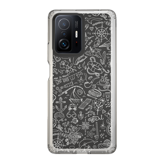 Slim Protection Case［ SINA COVA - Marine Line Art - White ］