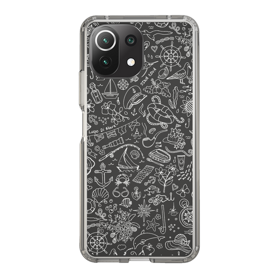 Slim Protection Case［ SINA COVA - Marine Line Art - White ］