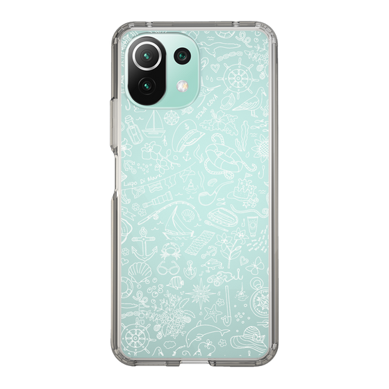 Slim Protection Case［ SINA COVA - Marine Line Art - White ］