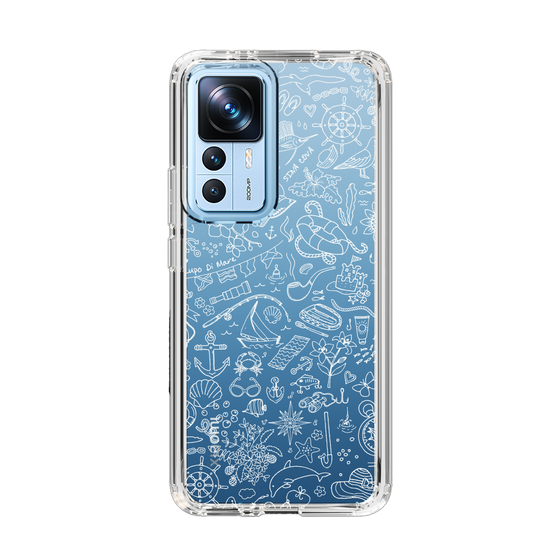 Slim Protection Case［ SINA COVA - Marine Line Art - White ］