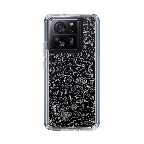 Slim Protection Case［ SINA COVA - Marine Line Art - White ］