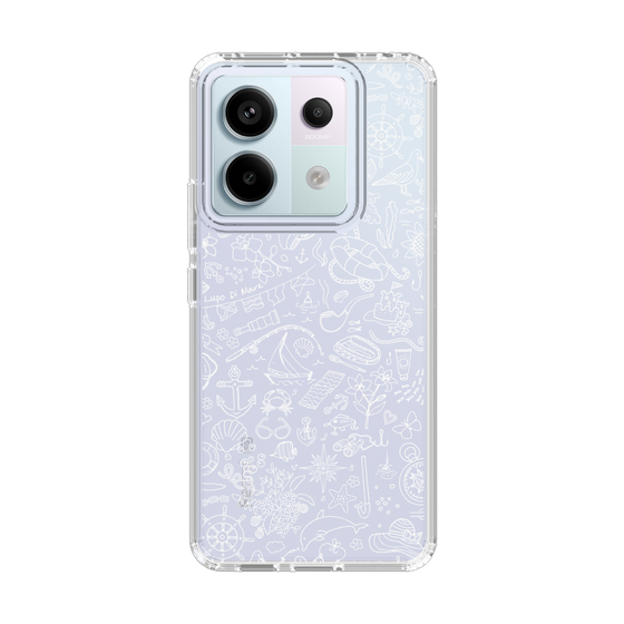 Slim Protection Case［ SINA COVA - Marine Line Art - White ］