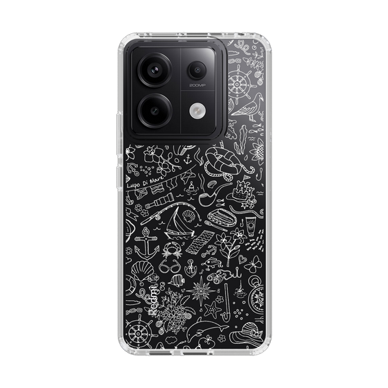 Slim Protection Case［ SINA COVA - Marine Line Art - White ］