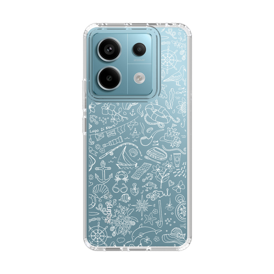 Slim Protection Case［ SINA COVA - Marine Line Art - White ］