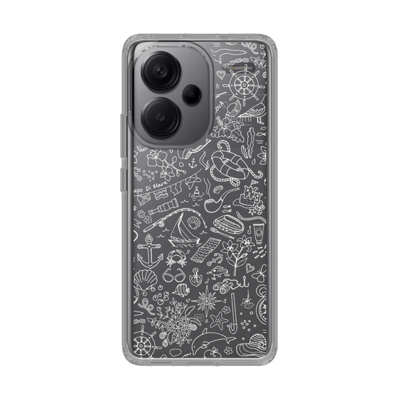 Slim Protection Case［ SINA COVA - Marine Line Art - White ］