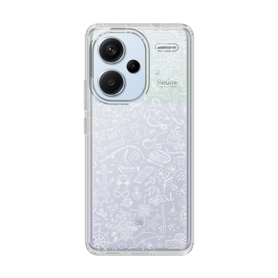 Slim Protection Case［ SINA COVA - Marine Line Art - White ］