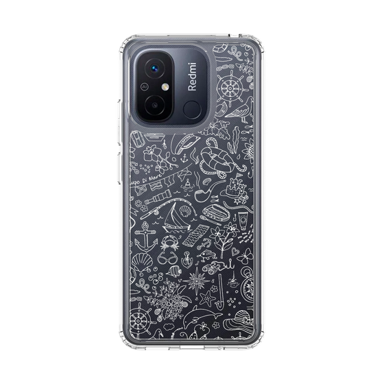 Slim Protection Case［ SINA COVA - Marine Line Art - White ］