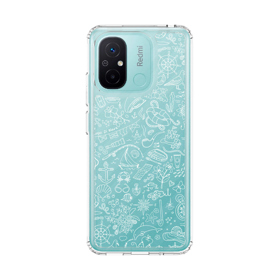 Slim Protection Case［ SINA COVA - Marine Line Art - White ］