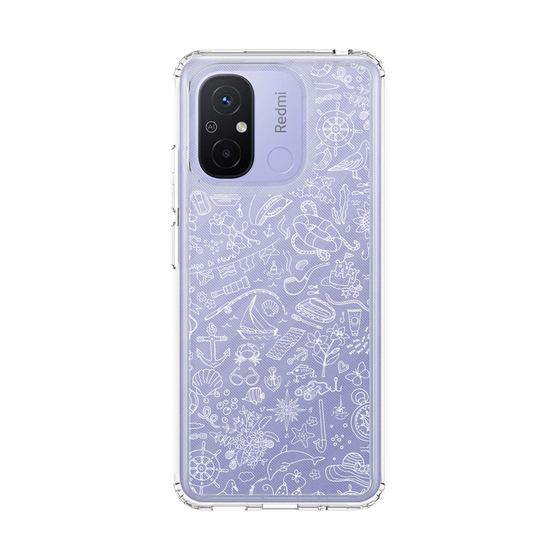 Slim Protection Case［ SINA COVA - Marine Line Art - White ］
