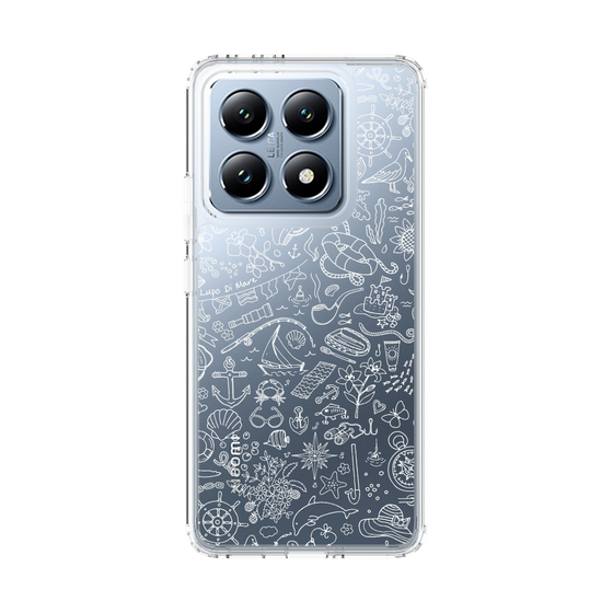 Slim Protection Case［ SINA COVA - Marine Line Art - White ］
